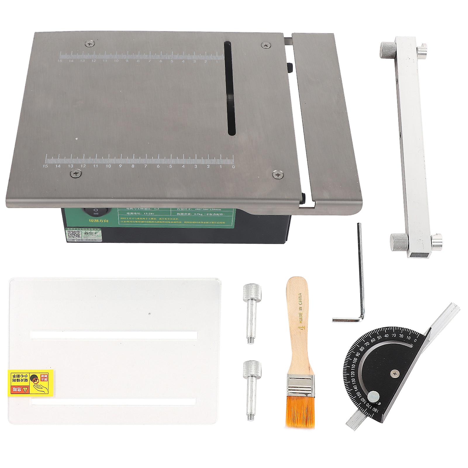Mini Table Saw DIY Model Accuracy Electric Cutting Machine Adjustable Household Tool DC12-24V