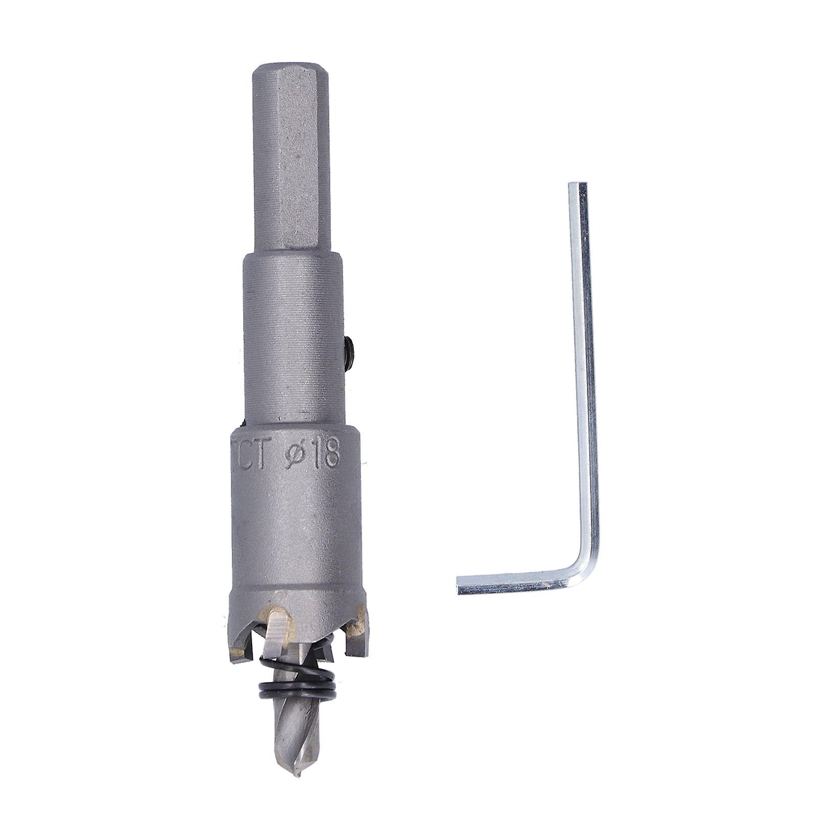 Hole Saw High Speed Steel Three Blades Inclination Angle Design Durable Hole Cutter for Metal with Hex Key18mm
