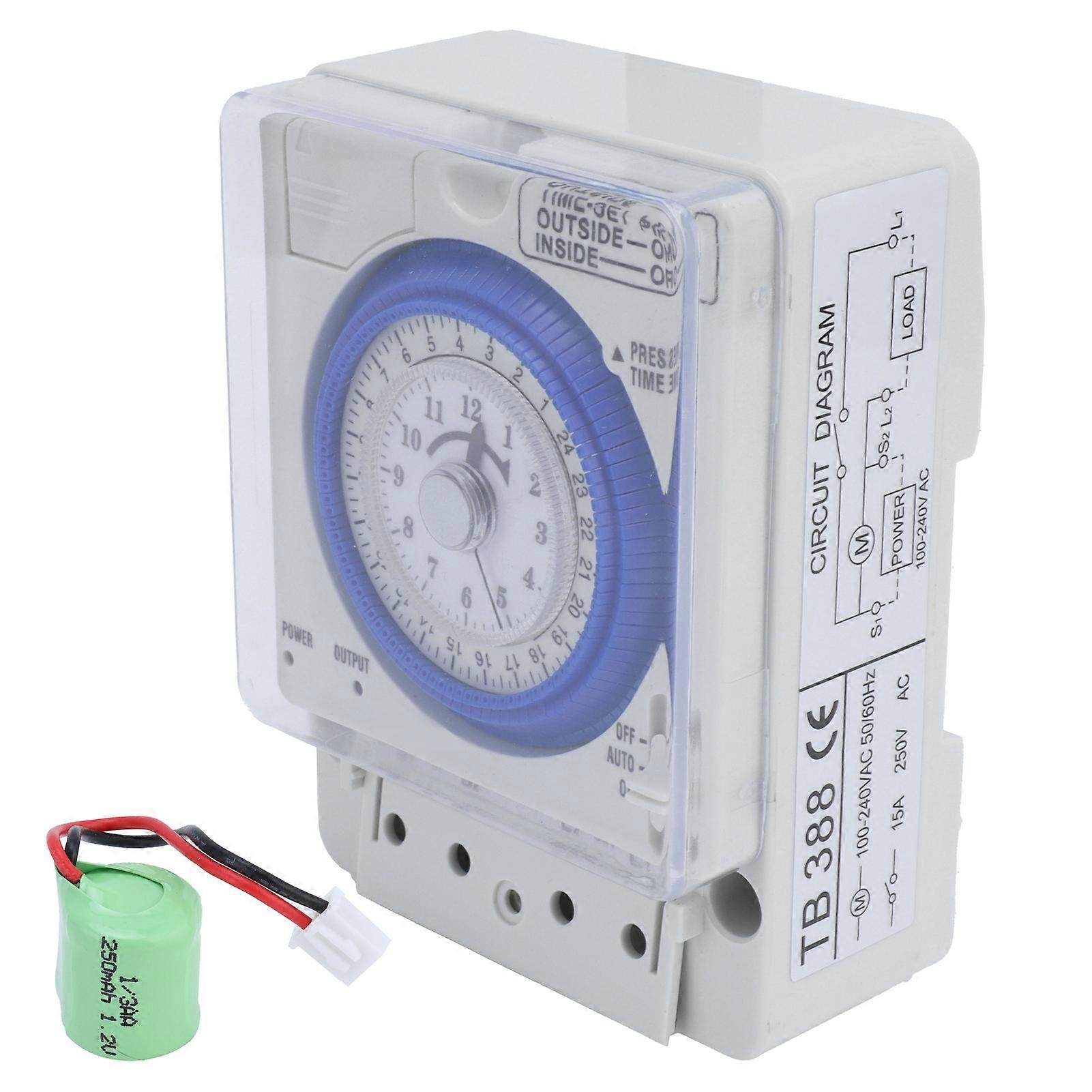 Mechanical Timer Automatic 24 Hours Low Power Consumption Time Switch for Water Heaters Breeding 100‑240VAC