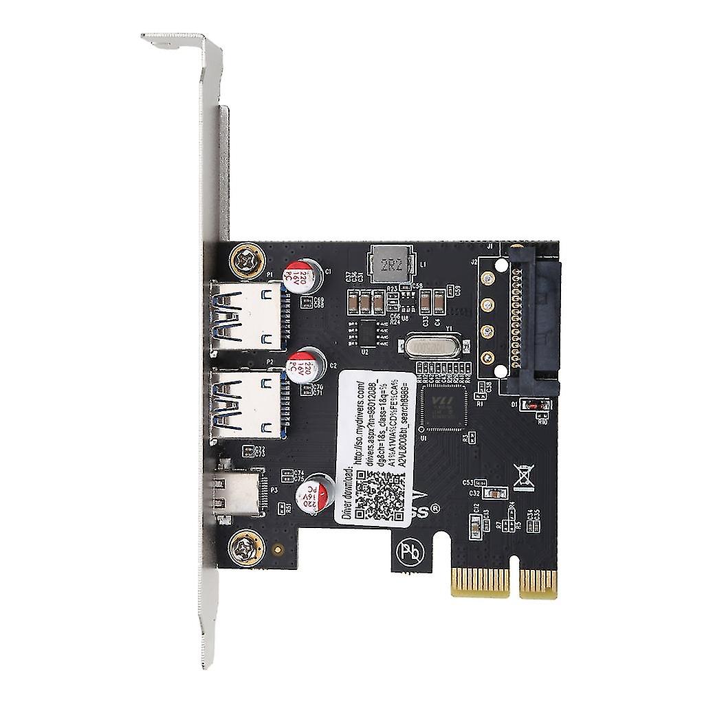Pcie Pci For Express To Usb 3.1 Type-c 2 Port Usb 3.0 Type-a Riser Expansion Card Adapter With Sata 15 Pin Txb055
