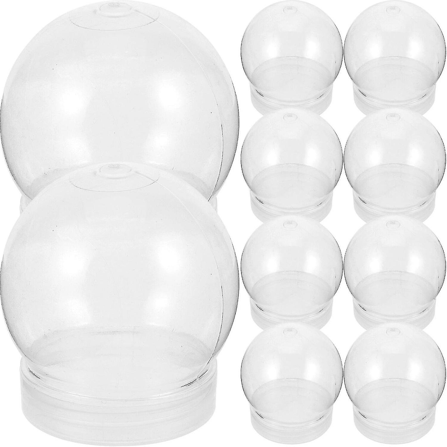 10pcs Clear Water Globes With Screw Off Cap Empty Snow Globe Making Props