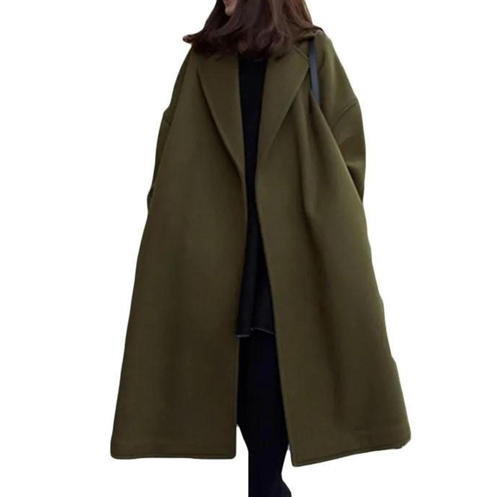 Kobiety Zima Jesień Płaszcz Koreańska wersja Oversize Ciepły płaszcz do codziennej pracy w biurze Wear-hao