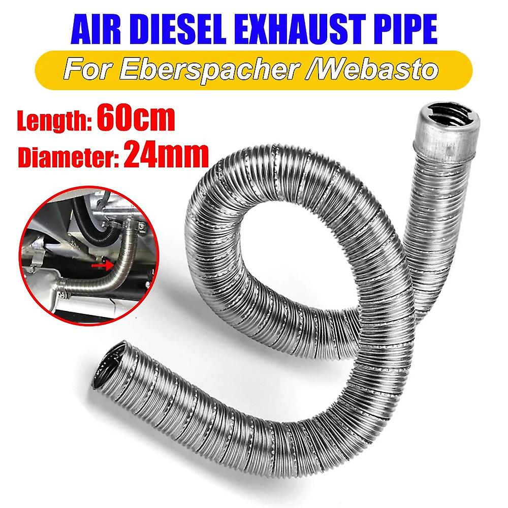 24 مم قطر الأنابيب طبقة مزدوجة سخان وقوف السيارات أنبوب العادم 60 سم مغطى ل Eberspacher Webasto Airtop EVO ~ 43334