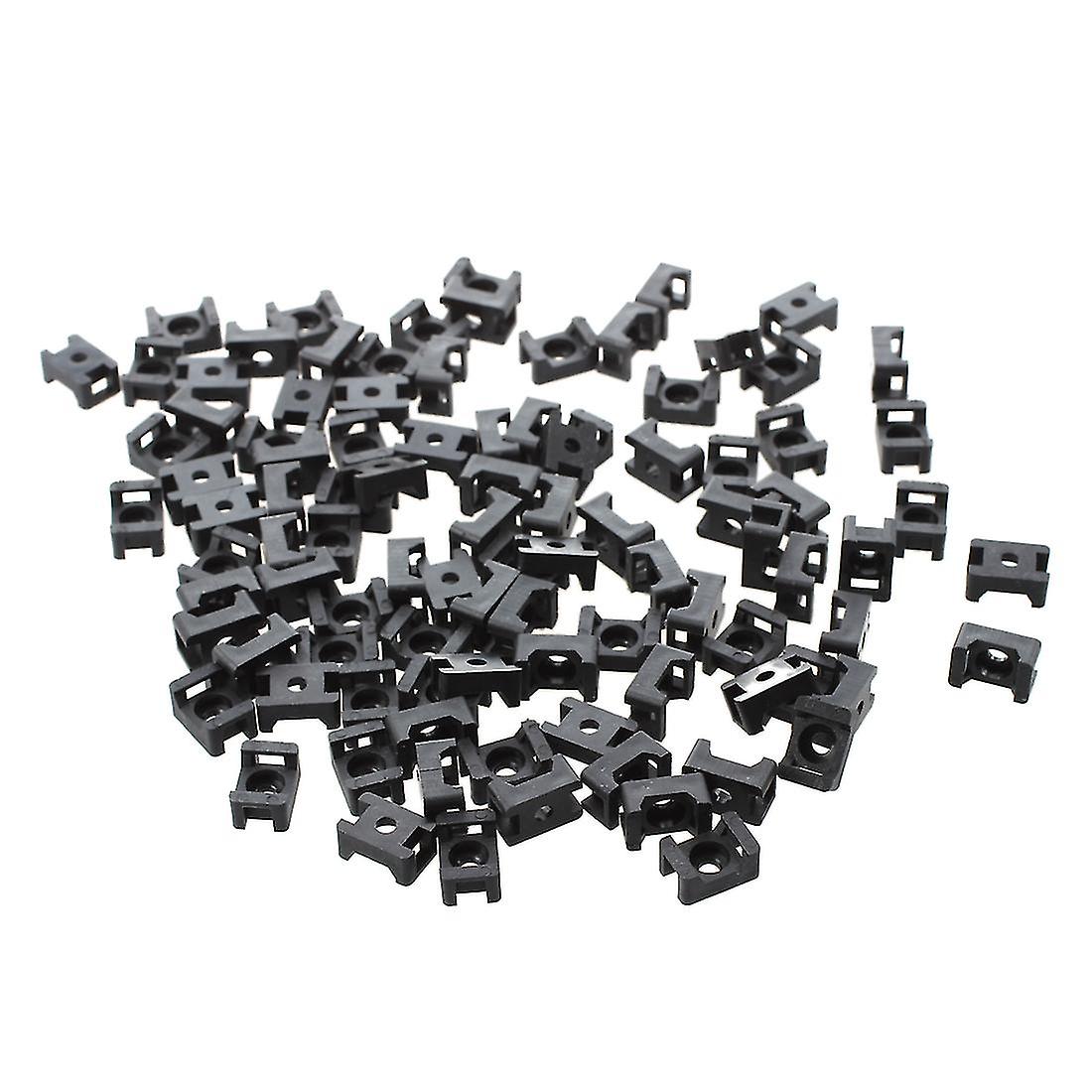 Black 4.5mm Width Cable Tie Base Saddle Type Mount Wire Holder 100pcs