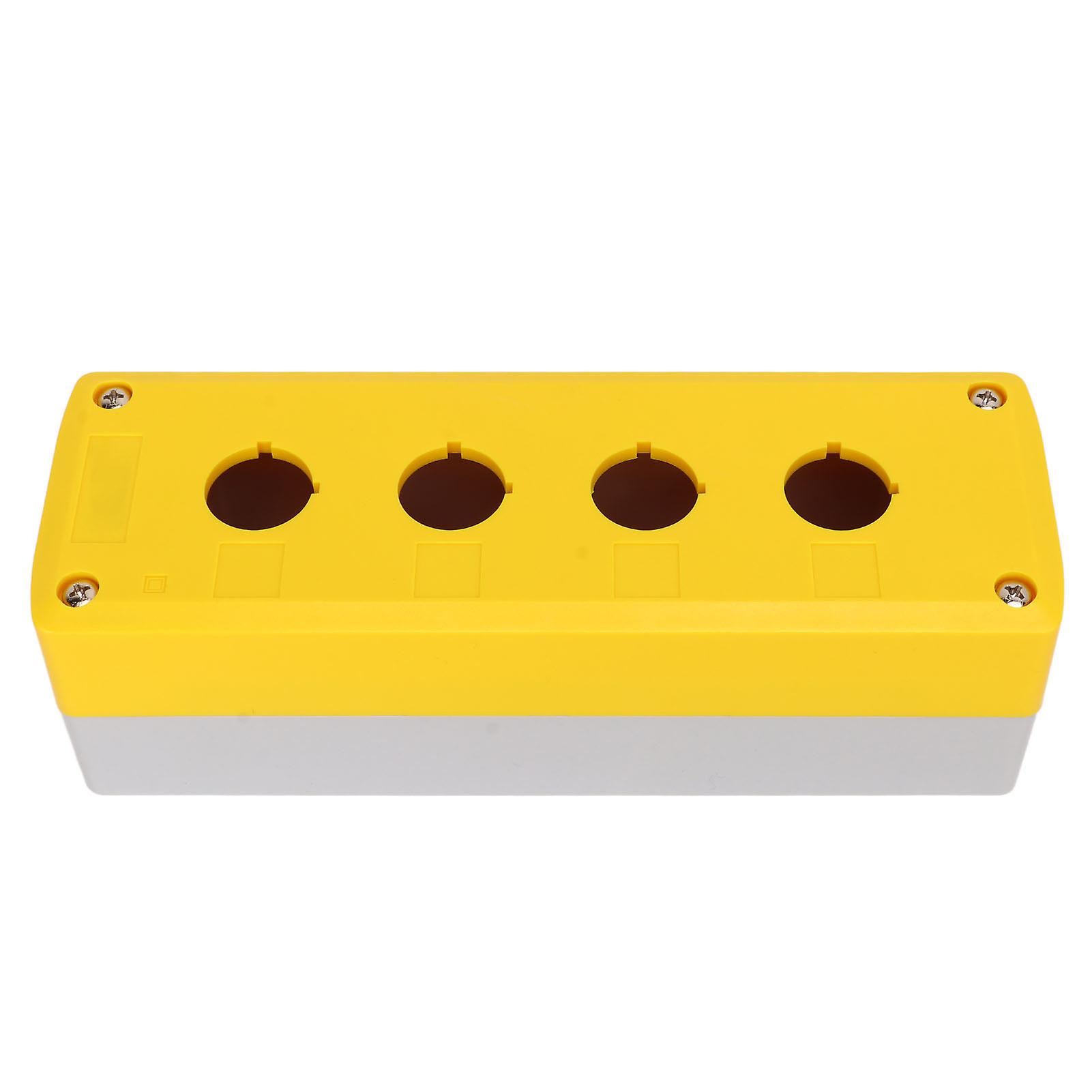 BERM Push Button Switch Control Station Box Industrial 4 Gang Waterproof ABS Yellow 