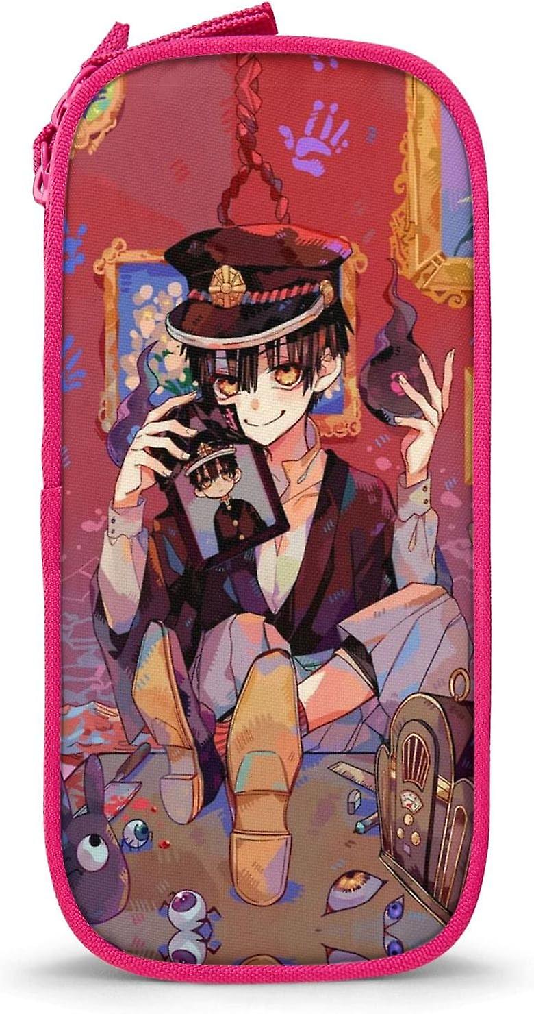 المرحاض ملزمة Hanako Kun قلم رصاص مربع حالة القلم، Kawaii ماكياج حقيبة مع مقصورات، سعة كبيرة القرطاسية حقيبة تخزين حقيبة للسفر مكتب المدرسة م