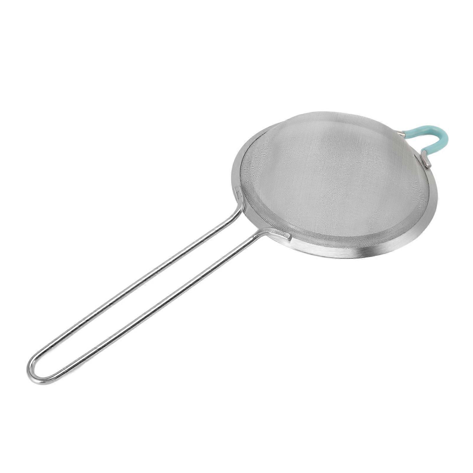 60 Mesh Fine Strainer Stainless Steel Handheld Flour Colander with Long Handle for Kitchen 20cm/7.9in
