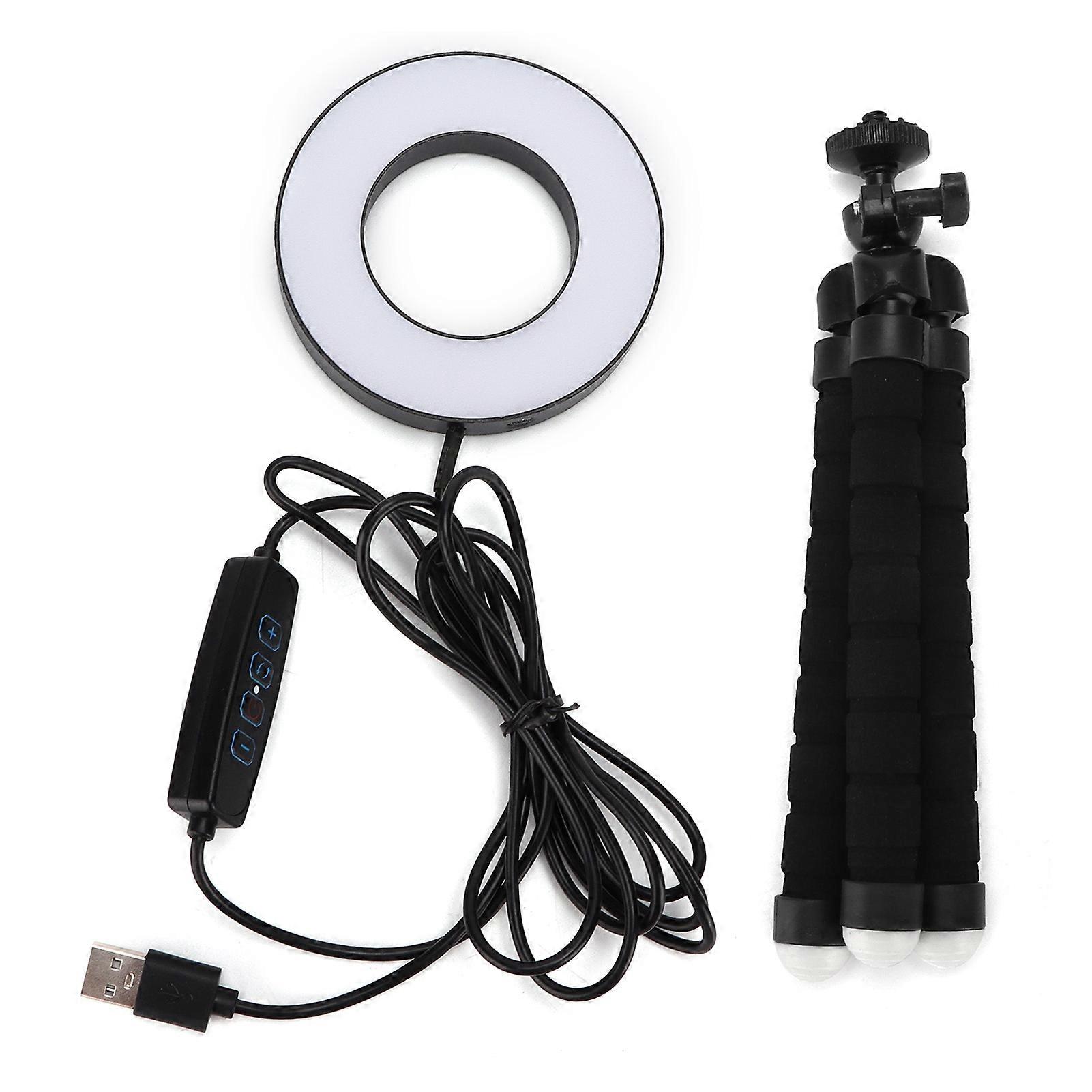 Ring Light 3.5in Diameter Dimmable Portable 3 Light Modes Make Up Light for MakeUp