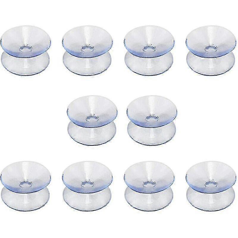 Double-sided Suction Cups Compatible With Glass Table Tops, 10 Pack Hookless Suction Cups For Multifunctional Double-sided Non-slip Glass Mirror(20mm)