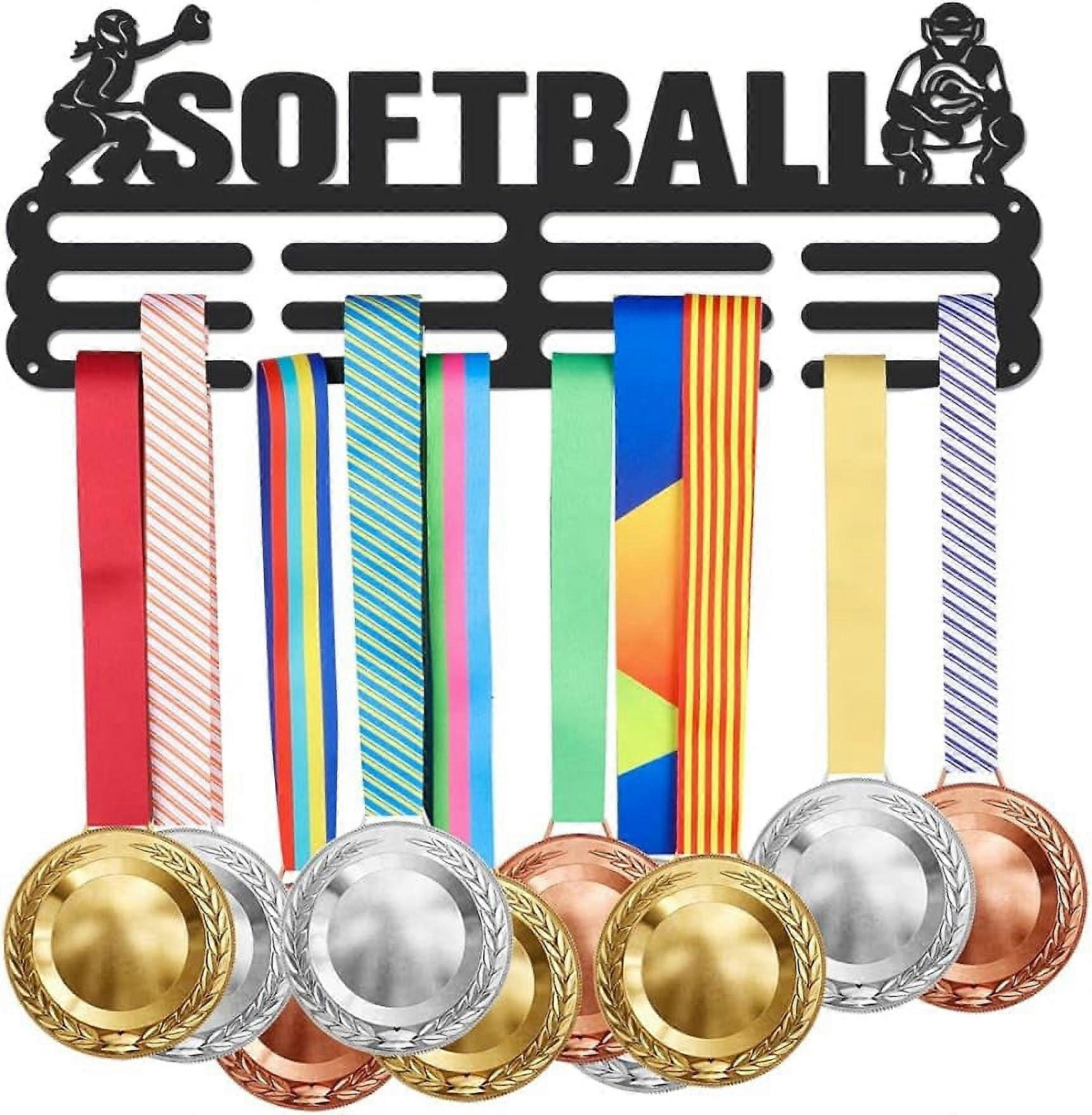 Softball Medals Display Medal Holder Black Iron Wall Mounted Hooks