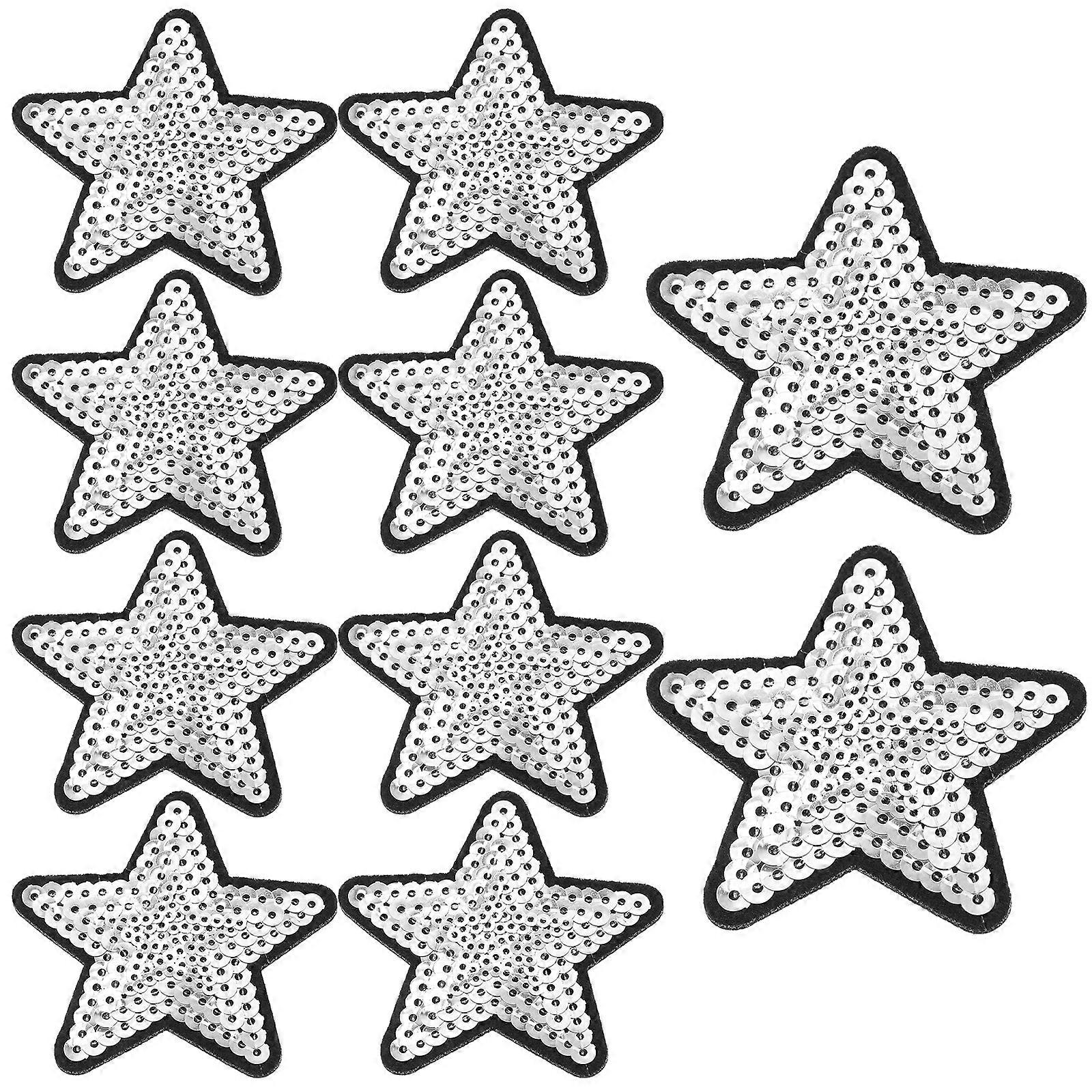 10pcs Star Patches Sequins Appliques DIY Craft Patches for Clothes Backpacks Hats Jeans Jackets