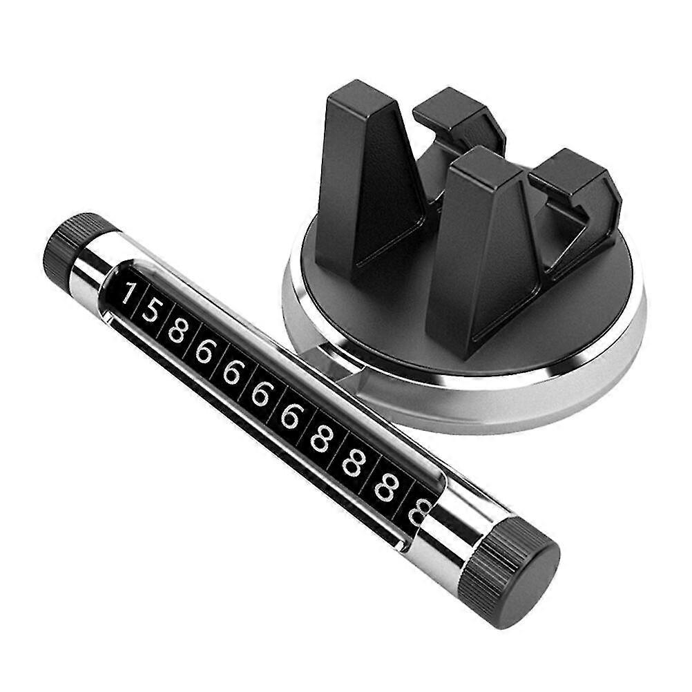 1 Set Car Temporary Parking Card Rotatable Temporary Parking Plate Phone Holder