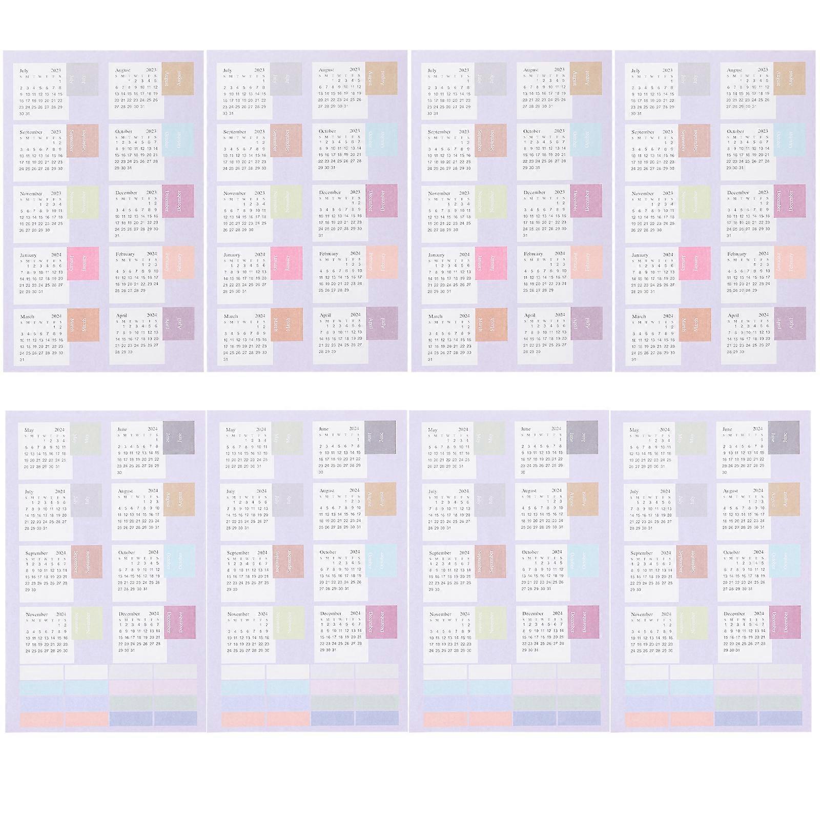 4 Sheets Calendar Stickers Schedule Date Sticker Month Sticker Notepad Calendar Stickers
