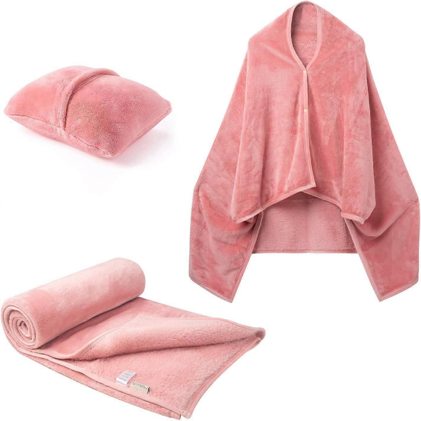 2-in-1 folding blanket, aviation bag, travel blanket, multifunctional soft cushion blanket