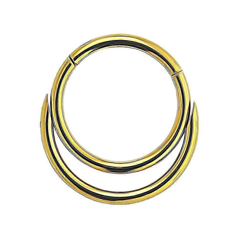 Til 16 gauge (1,2 mm) - 7 mm diameter 316L kirurgisk stål dobbeltcirkel hængslet segment næsering - septum piercing smykker