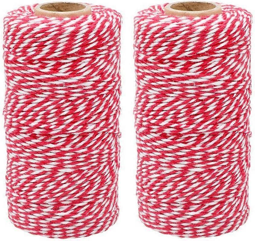 200M Red String Twine, Craft Cotton Thread Durable Twine Perfect for Bakingred