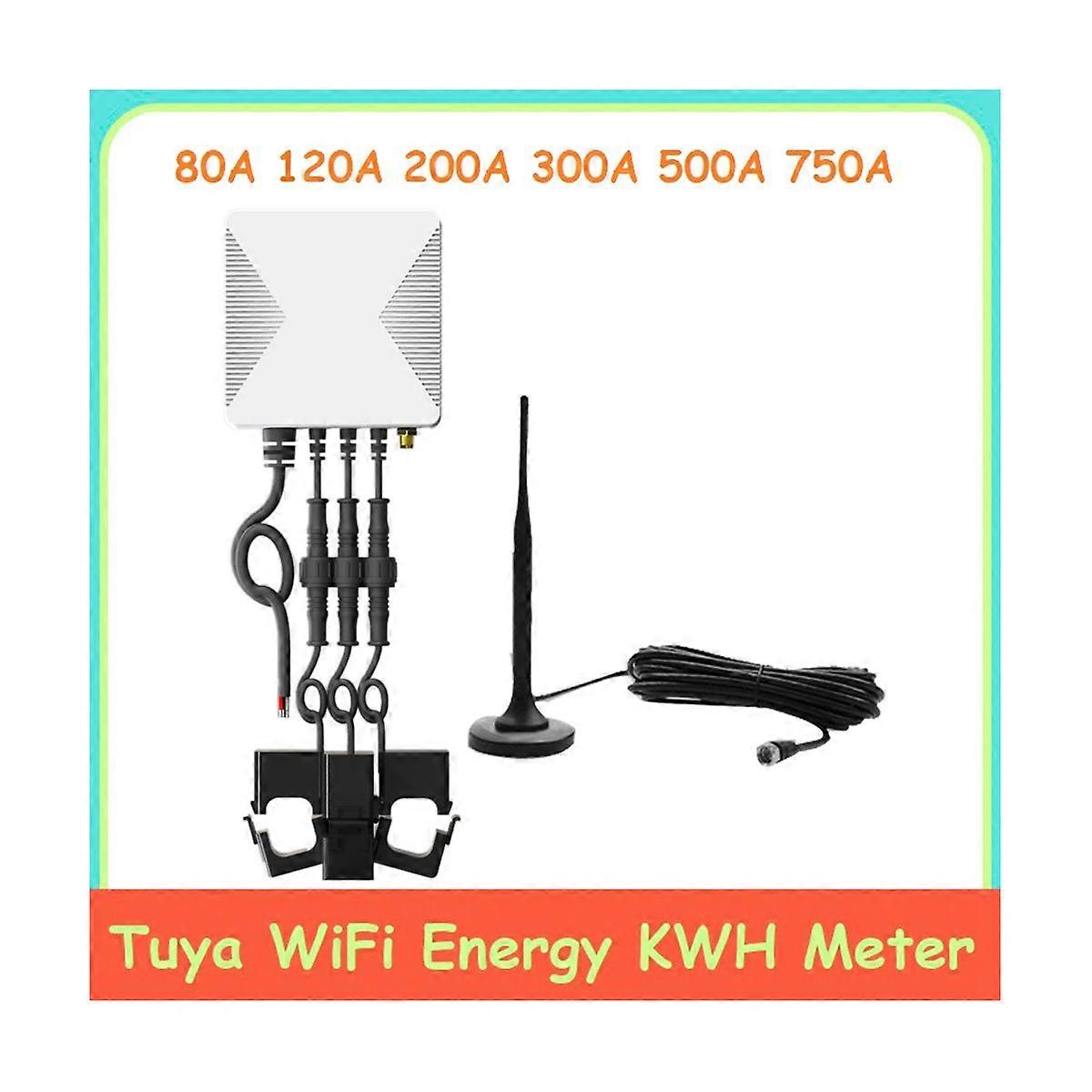 120A Tuya 3 Phase WiFi Energy KWH Meter Power Clamp Current Transformer ...
