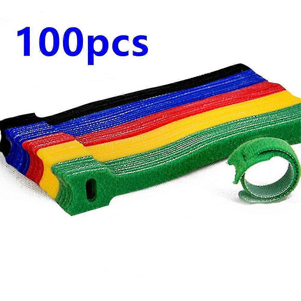 50pcs 100pcs Releasable Cable Ties Colored Plastics Reusable Cable Ties Nylon Loop Wrap Zip Bundle Ties T-type Cable Tie Wire