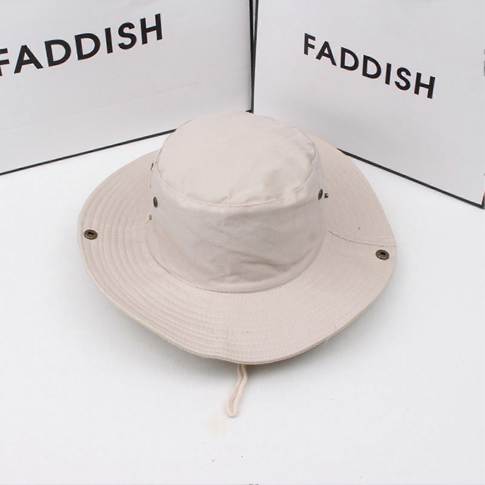 Unisex Bucket Hat Solid Color Style Windproof Bucket Hat With Chin Strap For Summer Beach Travel Vacation