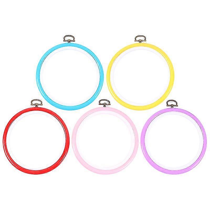 5pcs embroidery hoops plastic circle cross stitch ring for art craft sewing