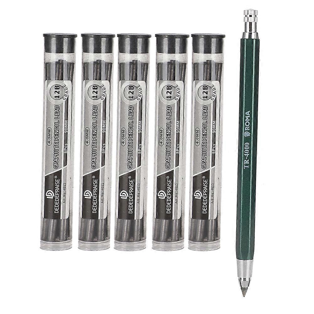 Mechanical Pencil Drawing Pen Engineering Painting Tool Art Supplies with Lead Core(4.0 Mechanical Pencil2b4b6b8b10b12b )
