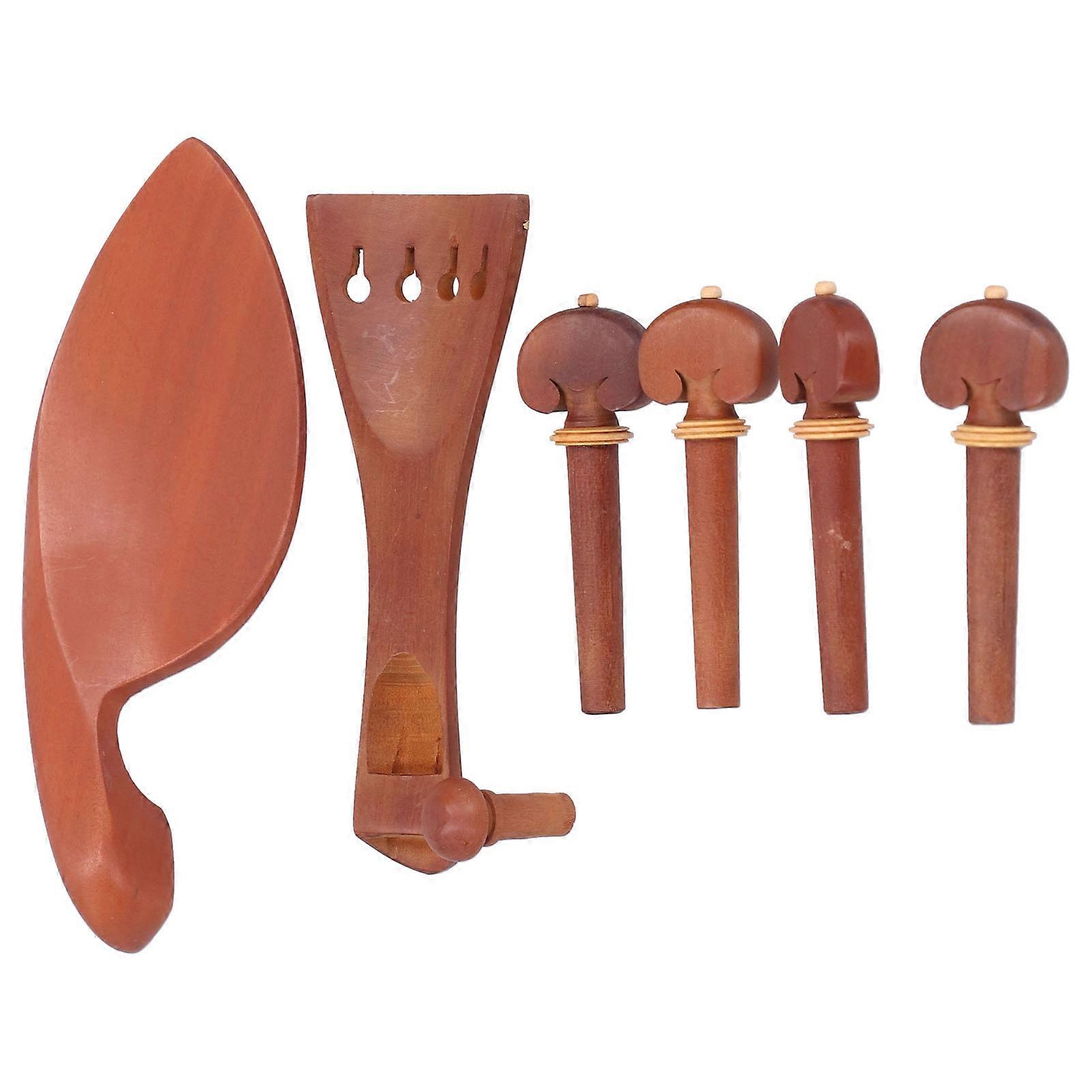 Violin Chin Rest Set 4/4 Wood Tailpiece Tuning Peg End Button Kit Parts Accessory BZ10