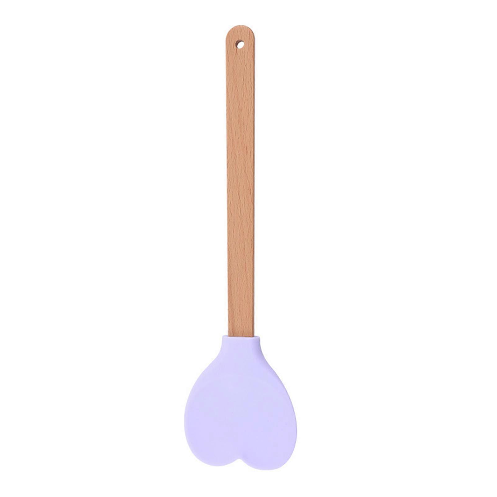 Creative Heart-shaped Silicone Scraper Household Beech Handle Scraper for Cake Baking