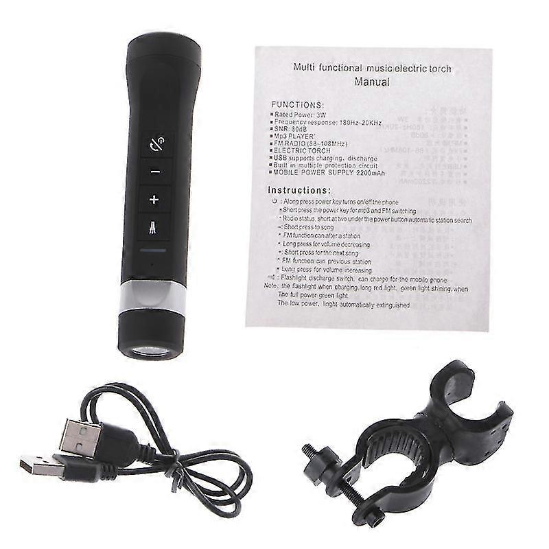 Outdoor Wireless Bluetooth-compatible Speaker Flashlight Torch Power Bank
