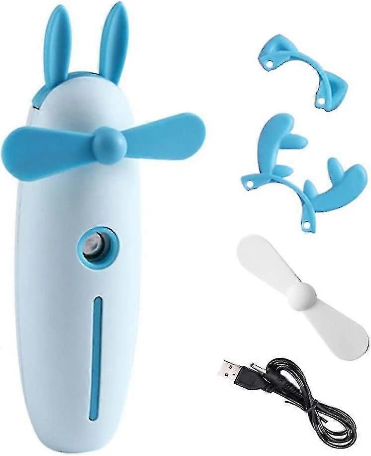 Tragbarer Vernebelungsventilator, wiederaufladbarer USB-Handventilator in Tierform