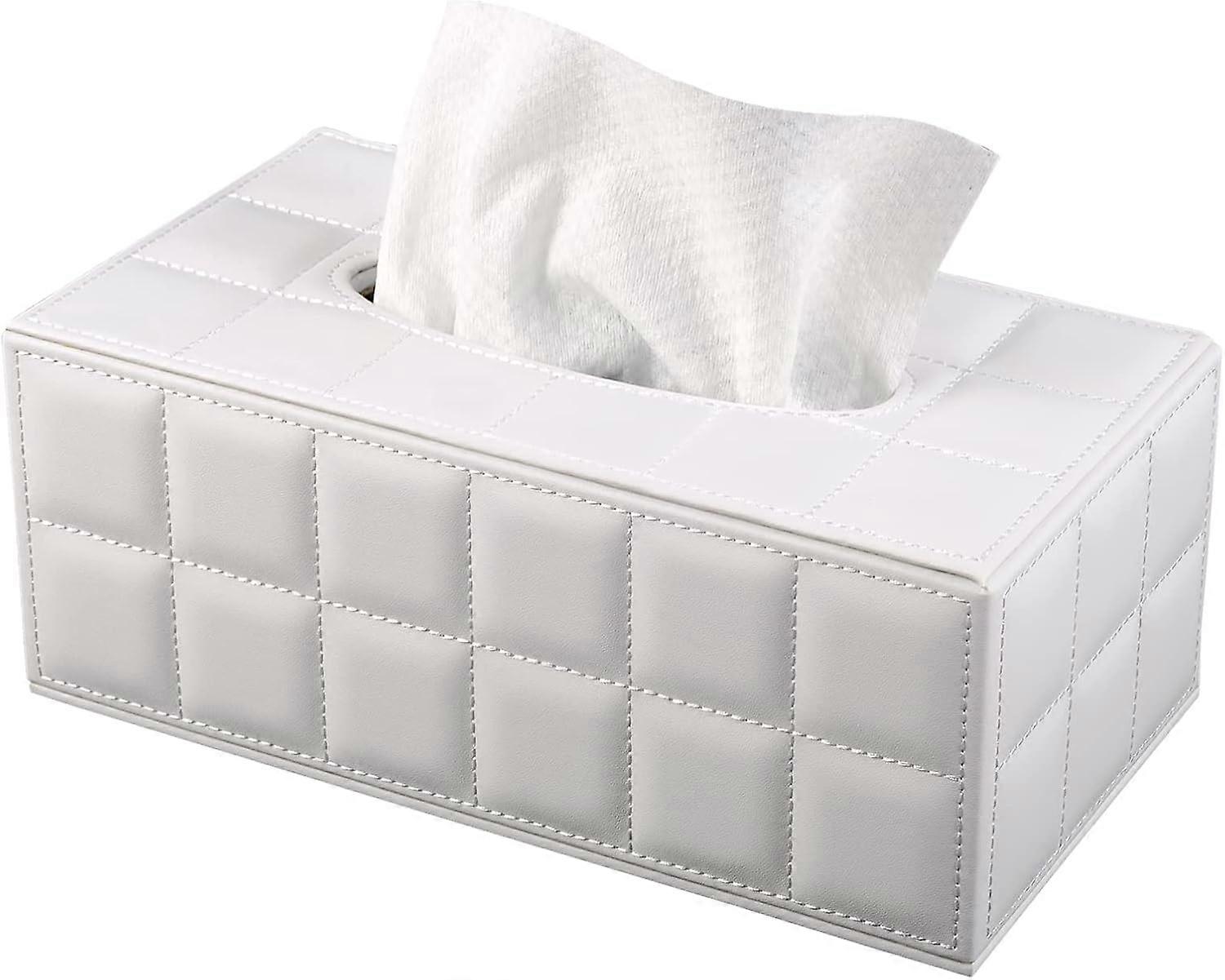 1 pcs High-end Fashion Pu Leather Tissue Box Holder Cover Rectangular,Napkin Facial Tissues Cube Dispenser,Tissue Cover Decorative Container with Magn