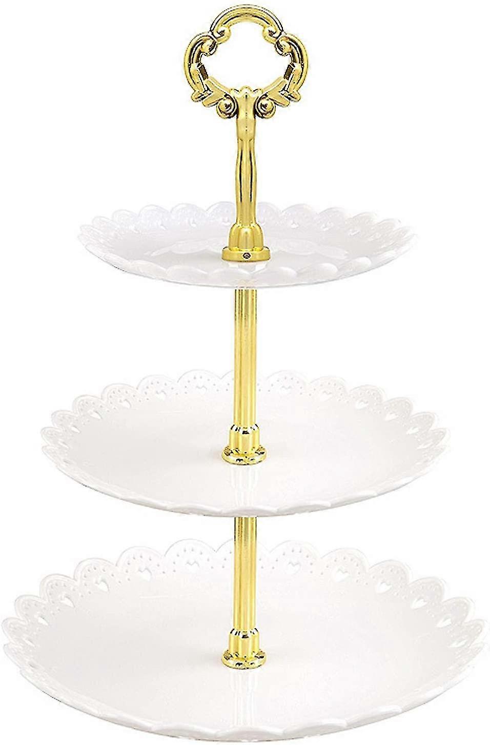 3 Tier Cake Stand Plastic Dessert Stand, Mini Cakes Fruit Candy Display Tower