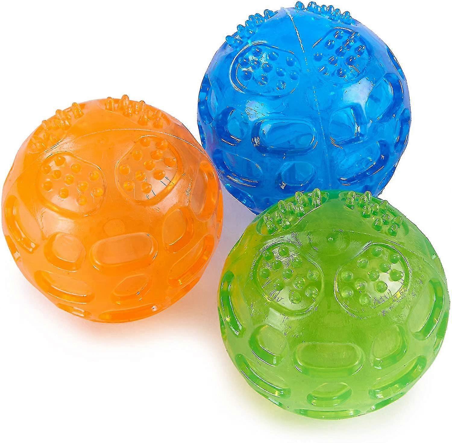 3 Pcs Sound Toy Balls For Dogs Indestructible Bouncing Solid And Resistant Rubber