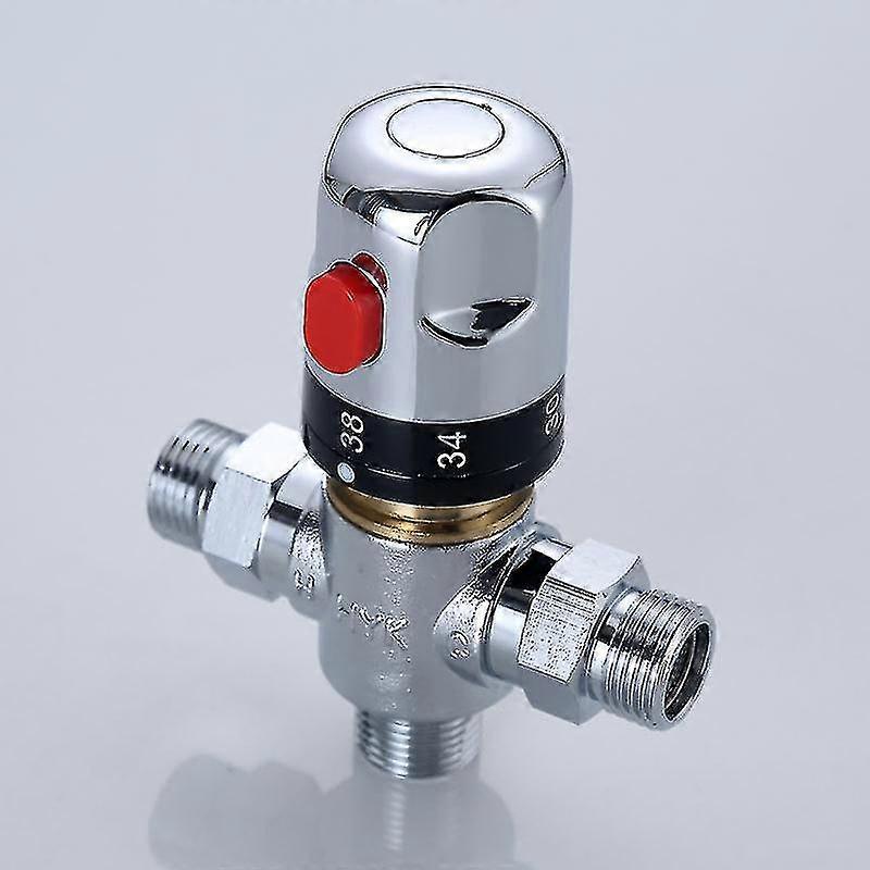 Thermostatic Mixing Valve Temperature Control G1/2" 3-way Solid Brass Valve For Shower Systems