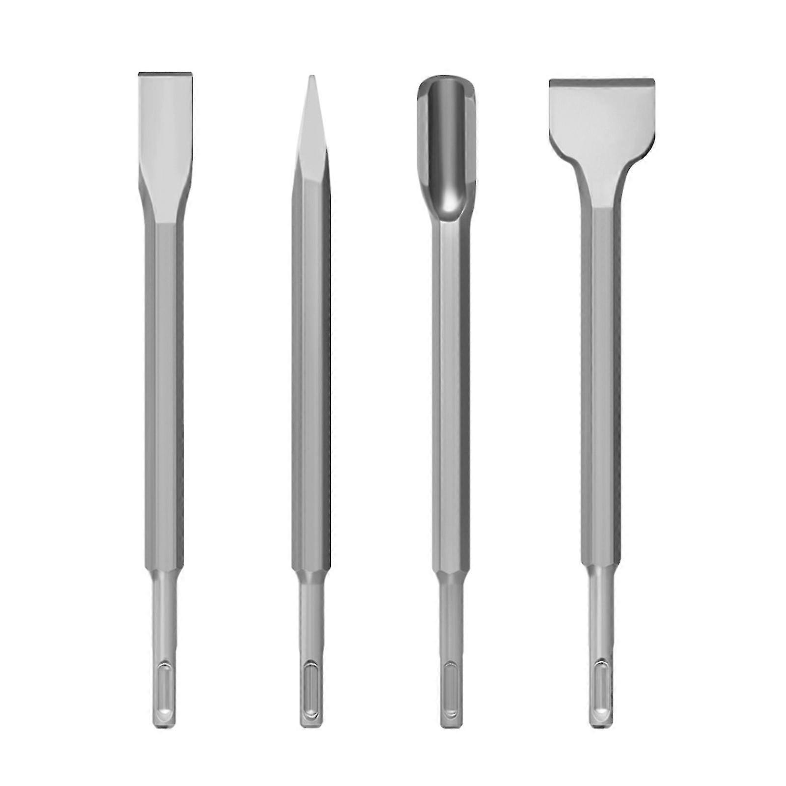 4 Pieces 250mm Sds Plus- Chisel Bits Set For Electric Hammer Drill Bits Kit