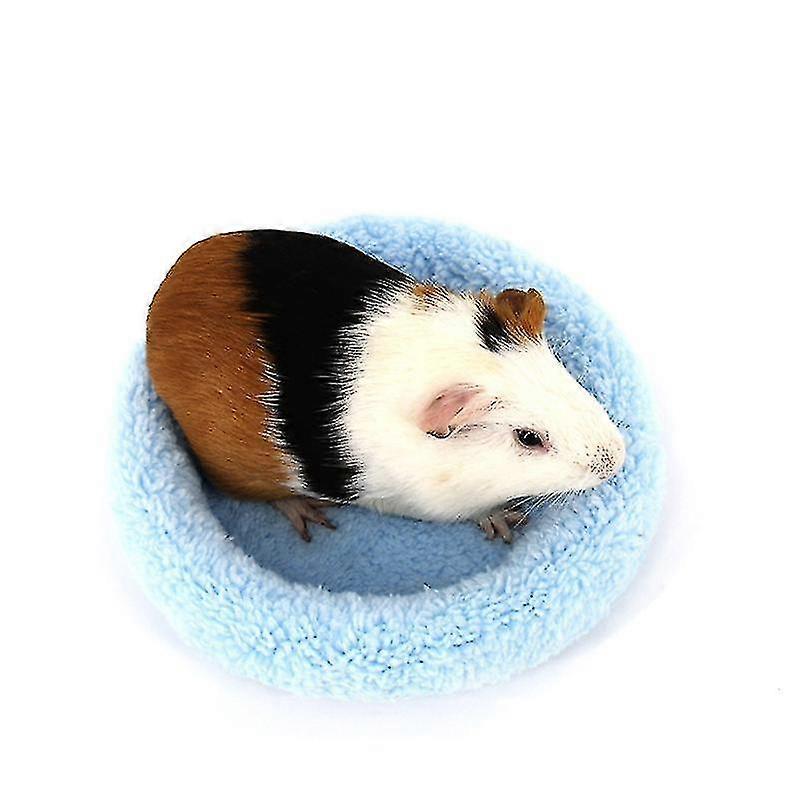 Soft And Comfortable Round Warm Down Hamster Bed Pad For Rats, Hedgehogs, Squirrels, Guinea Pigs, Small Animals, Blue, 14cm, Size S