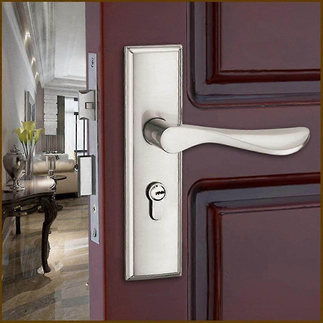 Stainless steel door lock bathroom bedroom door handle lock silent ...