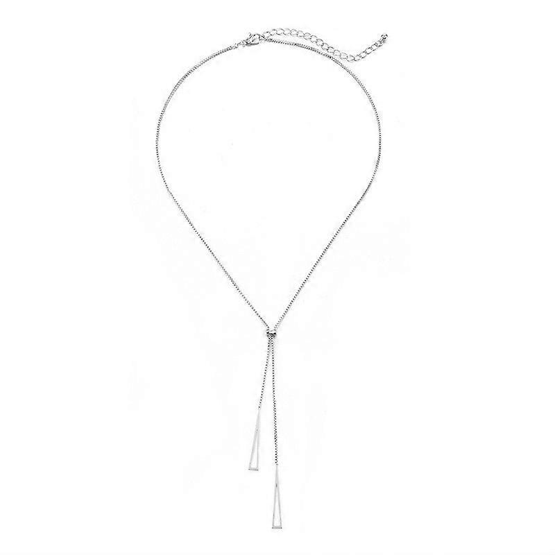 Geometric triangle pull necklace female cold