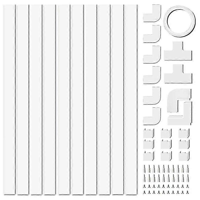 4M Electrical Cable Trunking,Cable Concealer on Wall for One Cord,Paintable PVC ,Cable Trunking 10P