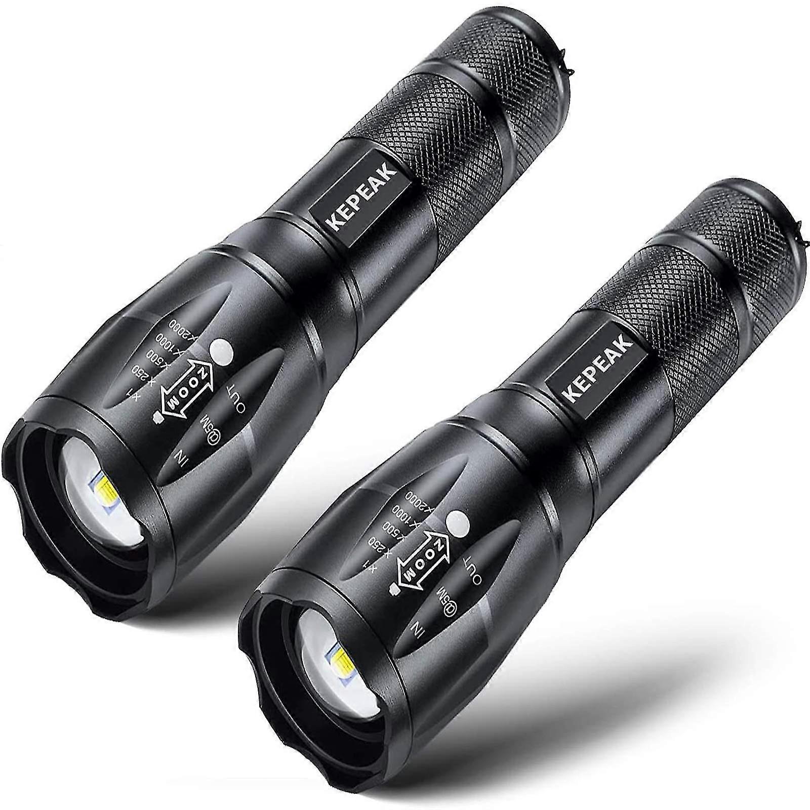 2pcs Led Flashlight, Zoomable Flashlight, Waterproof Hand Lamp