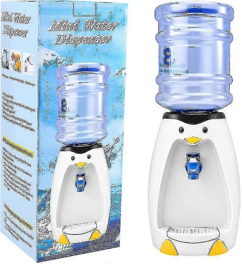 2.5l Mini Cute Penguin Water Dispenser With Water Bucket Drink 8 Water Glasses For Student Dormitory Home Office Gift High Quality