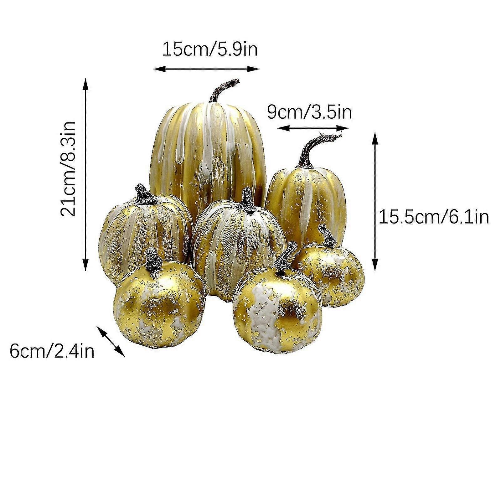 Halloween Simulation Gold Pumpkin Props Ornaments Decorative Models