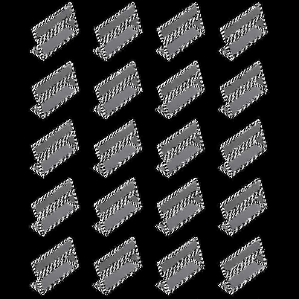 20 Stück Mini Acryl Zeichen Preis Display Halter Kleine Display Ständer L Form Display Halter für Home Offices, Schulen