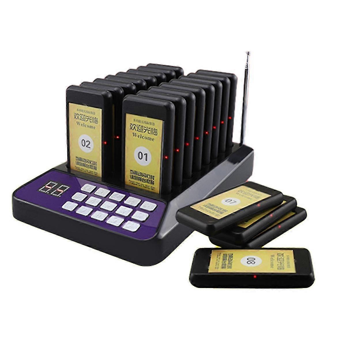 Wireless Meal Pickup Device, Restaurant Cafe Vibrating Meal Pickup Caller, Meal Calling Device Eu-plug