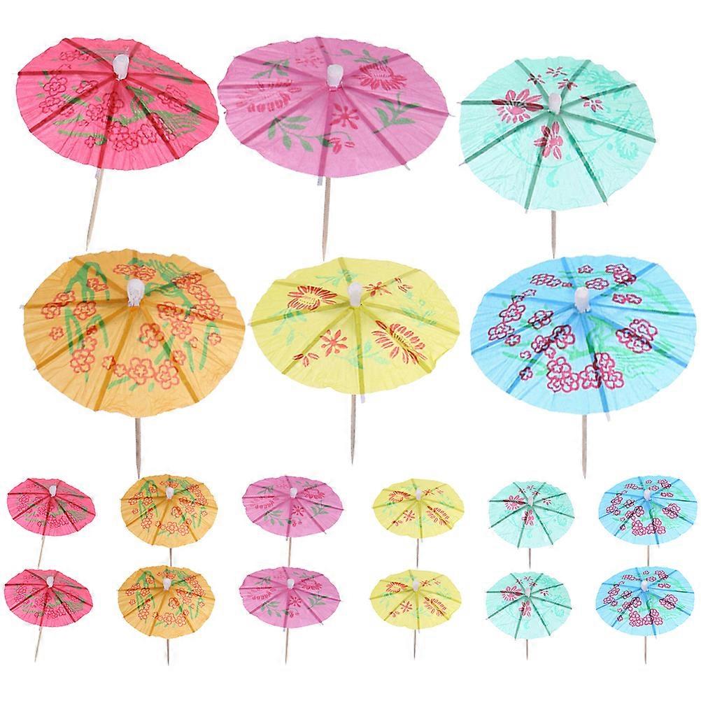 144 pcs Cocktail Parasol Drink Umbrellas Paper Parasol Picks for Drinks Hawaiian Party and Pool Party Supplies