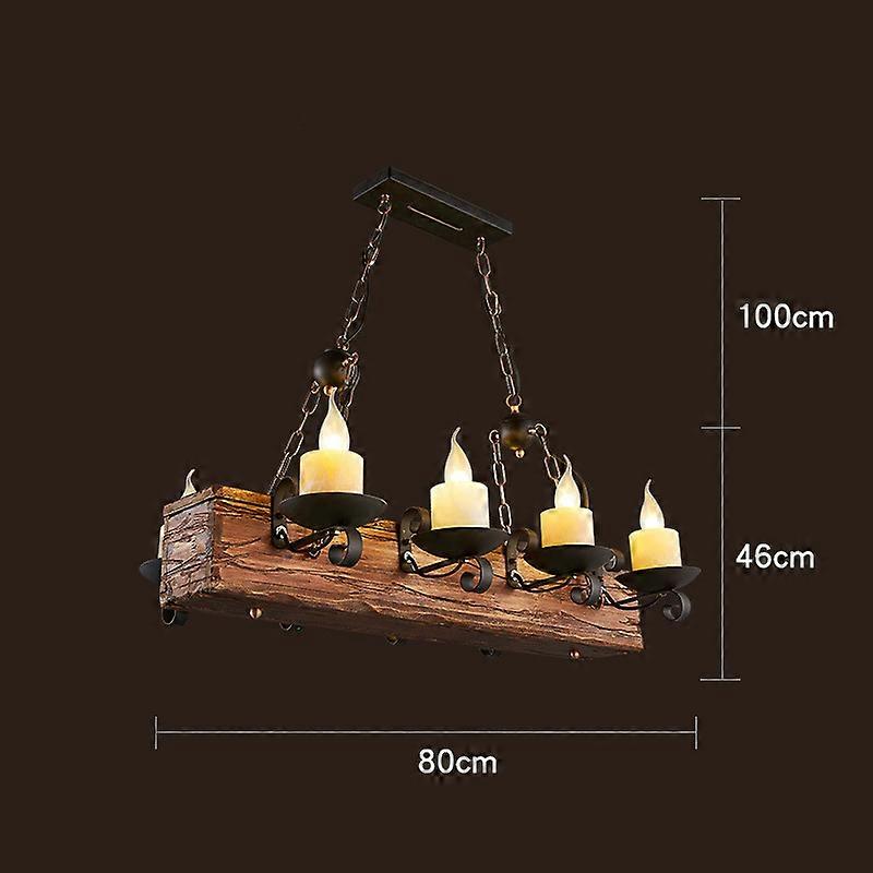 Lampe suspendue industrielle en bois massif style rétro style bateau ancien, luminaire décoratif d'intérieur, idéal pour un salon, une salle à manger ou un bar