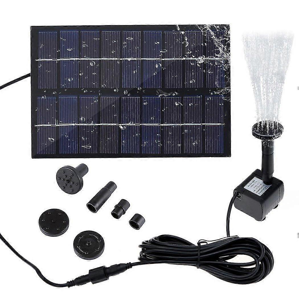 1,8w solcellsdriven fontänpump, dränkbar utomhusfontänpump