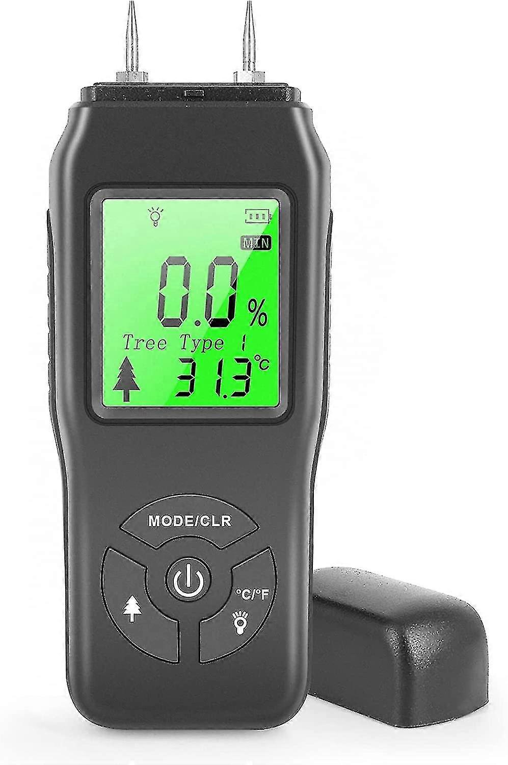 Wood Moisture Meter, Handheld Digital Moisture Detector, Backlit Lcd Display, Water Leak Detector, Moisture Tester For Wood Building Material Walls Fl