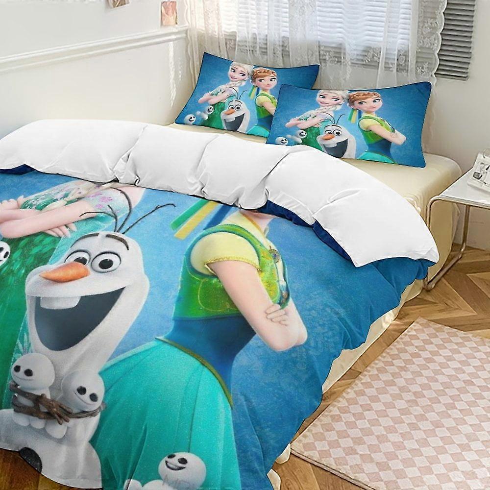 Bedding set ZM661 Frozen 3-Piece Bedding Set Soft Warm And Comfortable Bed Set with 1 Duvet Cover And 2 Pillowcases Bed Sheets TS661