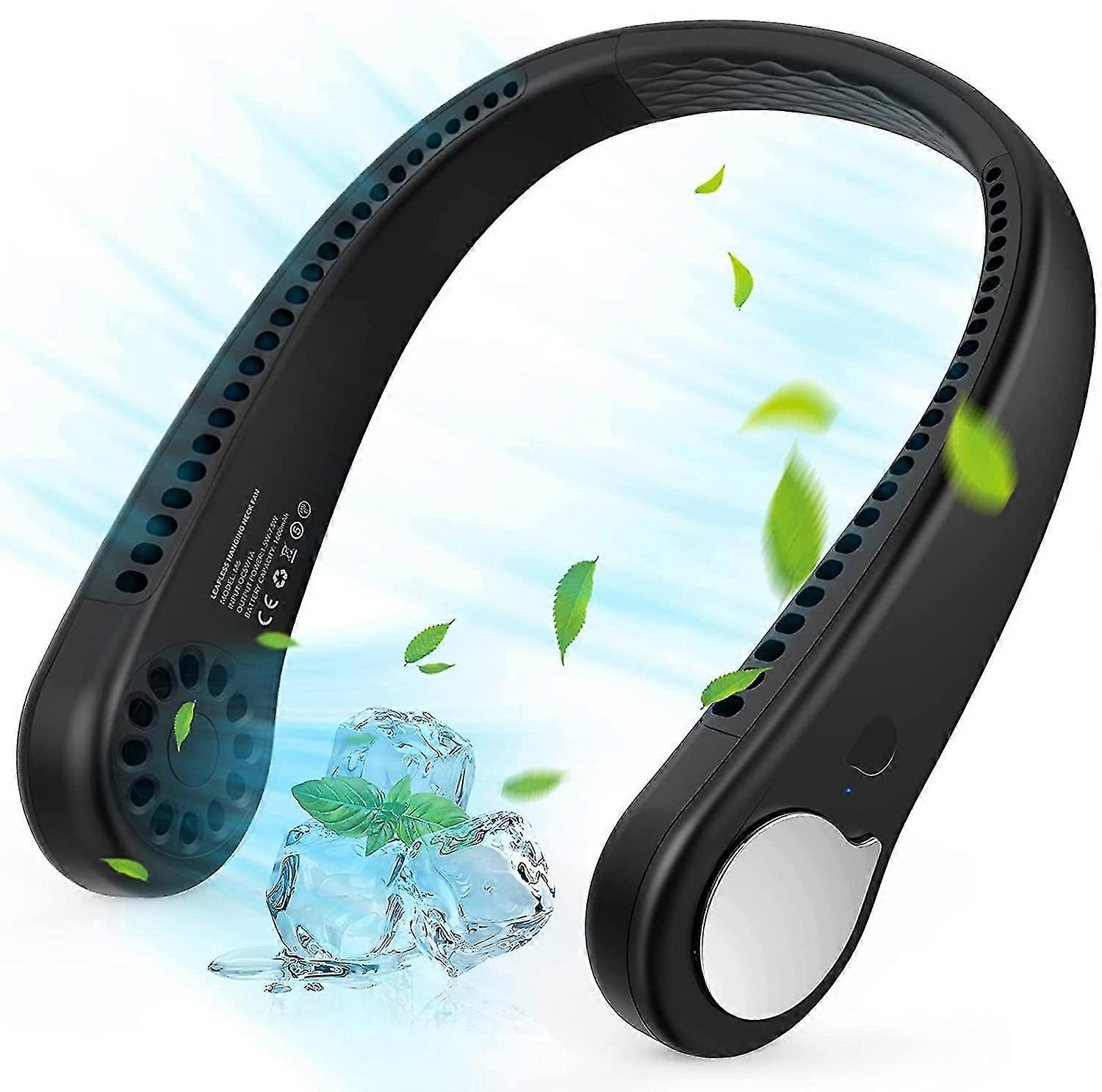 Portable Neck Fan, Wearable Personal Fan, Leafless, Rechargeable