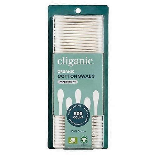 Cliganic Organic Cotton Swabs ,500 Count
